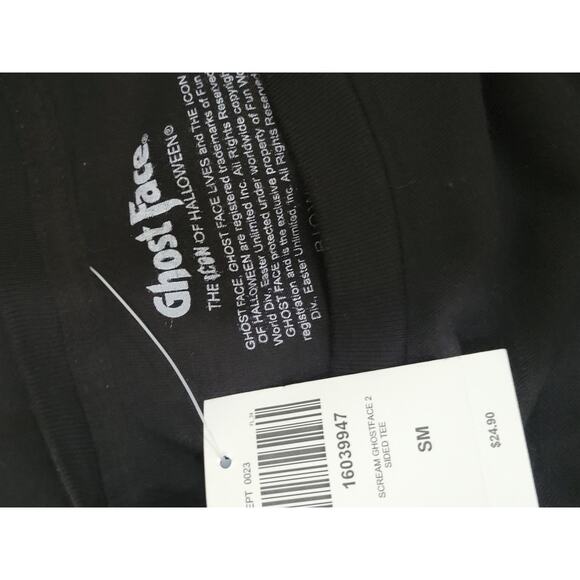 Hot Topic Scream Ghost Face Lives 2-Sided Tee Graphic‎ T-Shirt Size Small Black - Picture 6 of 6